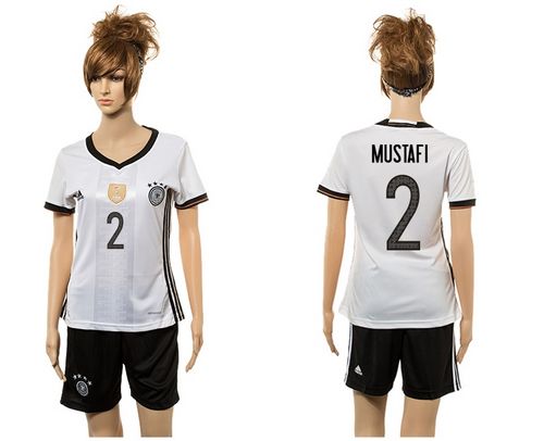 Women Germany #2 Mustafi White Home Soccer Country Jersey